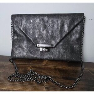 Sondra Roberts Squared Crossbody With Chain Strap GrayLike new